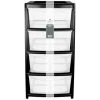 B&M 4 Tier Drawer - Black -B&M 302305 set of 4 drawers black