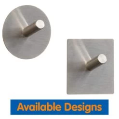 B&M Metal Adhesive Hooks 4pk - Square -B&M 332165 metal adhesive hoot set of 4 round