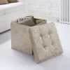 B&M Mink Velvet Storage Seat Ottoman -B&M 332408 mink velvet look storage seat ottoman