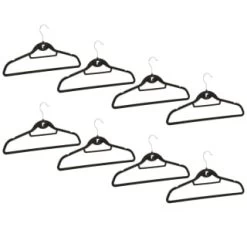 B&M Pure Velvet Hangers 8pk - Black -B&M 333534 8pk velvet hangers black group