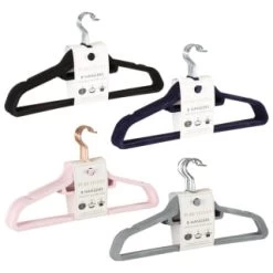 B&M Pure Velvet Hangers 8pk - Black -B&M 333534 8pk velvet hangers group