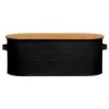 B&M The Organised Kitchen Bread Bin - Black -B&M 334654 russell hobbs oval bread bin with wooden lid grey 31