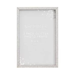 B&M Glitter Photo Frames 4 X 6" 2pk -B&M 343242 glitter photo grame 2pk 3