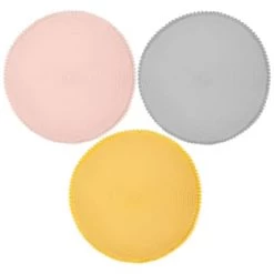B&M Grey Round Pom Pom Placemats 4pk -B&M 355688 355688 355689 pom pom placemats main