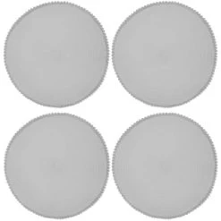 B&M Grey Round Pom Pom Placemats 4pk -B&M 355688 pom pom placemats grey 3