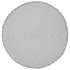 B&M Grey Round Pom Pom Placemats 4pk -B&M 355688 pom pom placemats grey 4