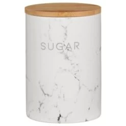 B&M Marble Effect Kitchen Canisters 3pc -B&M 356820 storage canisters marble effect sugar