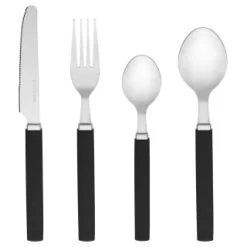 B&M Cutlery Set With Caddy 16pc - Black -B&M 357347 16pc cutlery set with caddy black