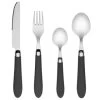 B&M Soft Touch Cutlery Set 16pc - Grey -B&M 357349 16pc soft touch cutlery set grey 2