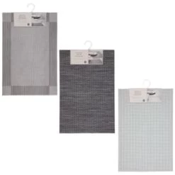 B&M Metallic Woven Placemats - Charcoal 4pk -B&M 363876 363869 380285 4pk silver metallic woven main 2