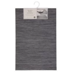 B&M Metallic Woven Placemats - Charcoal 4pk -B&M 363876 4pk woven charcoal placemats
