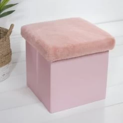 B&M Foldable Fur Seat - Blush