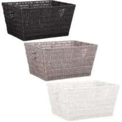 B&M Vannes Heart Cut Out Wicker Basket - Grey -B&M 366019 395980 heart cut out wicker basket main 1