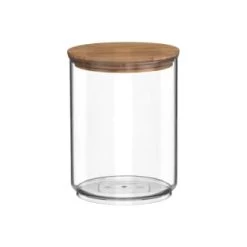 B&M Round Storage Container With Bamboo Lid 5 B&M Round Storage Container With Bamboo Lid -B&M 368018 round storage container with bamboo lid 750ml