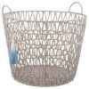B&M Storage Basket With Tassel - Grey -B&M 368483 basket with tassel grey