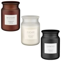 B&M Large Spa Scented Candle - Black - Unwind -B&M 368680 368679 368691 large spa candle group 2