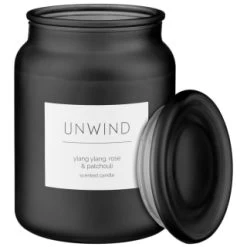 B&M Large Spa Scented Candle - Black - Unwind -B&M 368680 large spa candle unwind 5