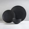 B&M Matte Black Dinner Set 12pc -B&M 368969 12 piece matte black dinner set