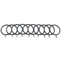B&M Metal Curtain Rings 10pk - Black -B&M 369327 metal curtain rings black 3