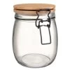 B&M Medium Bamboo Clip Lock Glass Jar -B&M 369503 medium glass clip lock jar with bamboo lid