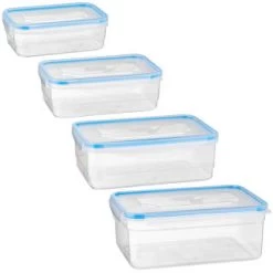 B&M Clip Top Food Containers 4pk - Blue