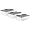 B&M Under Bed Storage Boxes 32L 3pk -B&M 369792 3pk 32l underbed storage box grey