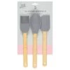 B&M Betty Winters Silicone Utensils 3pk - Grey -B&M 369972 3pk betty winters silicone utensils basting brush spoon and spatula grey