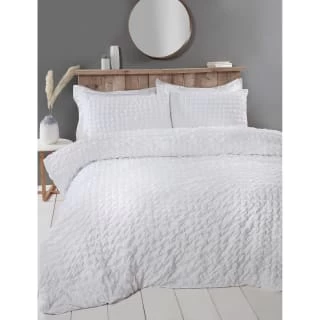 B&M Loft Studio Lara Seersucker King Duvet Set - White 3 B&M Loft Studio Lara Seersucker King Duvet Set - White
