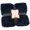 B&M Waffle Faux Fur Throw - Navy -B&M 372950 waffle faux fur throw navy 4