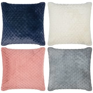 B&M Waffle Faux Fur Cushion - Navy 4 B&M Waffle Faux Fur Cushion - Navy - Image 2