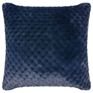 B&M Waffle Faux Fur Cushion - Navy 3 B&M Waffle Faux Fur Cushion - Navy