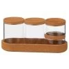 B&M Storage Jars 5pk -B&M 373970 set of 4 glass storage jars with cork lids and tray 3