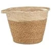 B&M Two Tone Wicker Basket - Cream -B&M 374371 cream two tone wicker basket