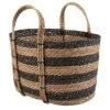 B&M Striped Wicker Basket - Black & Natural -B&M 374390 stripe wicker basket