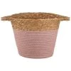 B&M Small Two Tone Wicker Basket - Pink -B&M 374392 small pink two tone basket