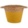 B&M Small Two Tone Wicker Basket - Ochre -B&M 374395 small ochre two tone basket