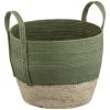 B&M Natural Wicker Basket - Green -B&M 374427 khaki and natural wicker basket