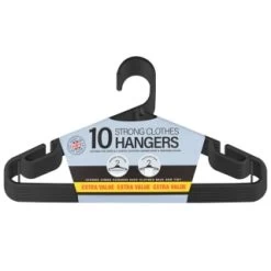B&M Jumbo Hangers 10pk - Black 8 B&M Jumbo Hangers 10pk - Black -B&M 376555 10pk strong clothes hangers blacks 2
