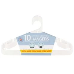 B&M Jumbo Hangers 10pk - White -B&M 376557 10pk strong clothes hangers white 2