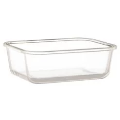 B&M Rectangular Glass Food Containers With Bamboo Lids 2pk -B&M 376824 2pk regular glass food container2 2
