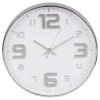 B&M Embossed Clock - Silver -B&M 376994 embossed clock silver
