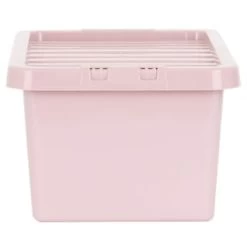 B&M Storage Box With Lid 11L - Dusty Pink -B&M 377033 11l storage box dusty pink 2