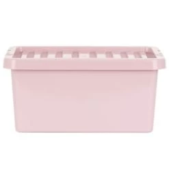 B&M Storage Box With Lid 11L - Dusty Pink -B&M 377033 11l storage box dusty pink