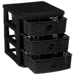 B&M 14 B&M 3 Tier Chevron Storage Organiser - Black
