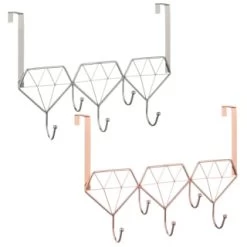 B&M Diamond Geo Overdoor Hooks - Rose Gold -B&M 377705 diamon geo over door hook main