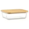 B&M Rectangular Glass Food Container With Bamboo Lid 1 B&M Rectangular Glass Food Container With Bamboo Lid -B&M 378623 regular glass food container 2