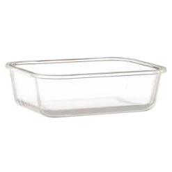 B&M Rectangular Glass Food Container With Bamboo Lid -B&M 378623 regular glass food container