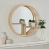 B&M Bamboo Mirror With Shelf - Natural Wood -B&M 380095 bamboo mirror with shelf