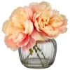 B&M Peony In Ribbed Glass Vase -B&M 380201 peony in ribbed glass vase