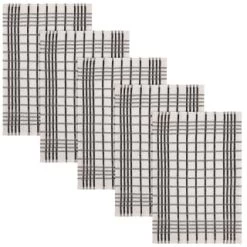 B&M Essentials Check Tea Towels - Black 5pk -B&M 380235 5pk check tea towels black 2